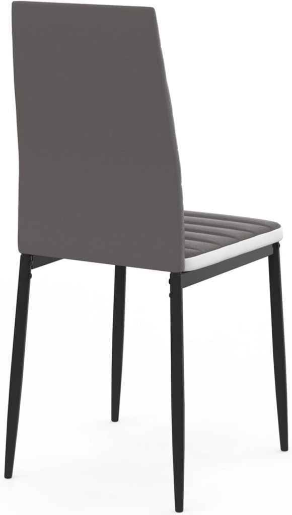 Set di 6 sedie da pranzo grigie con fascia bianca per sala ROMANE