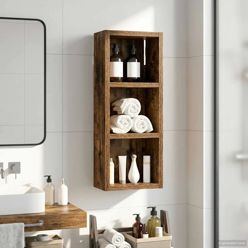 Armadio da bagno a muro Quercia Affumicata 20 x 10 x 50 cm 889283