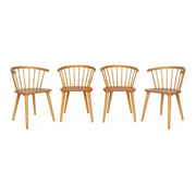 Set di 4 sedie in legno, marrone naturale
