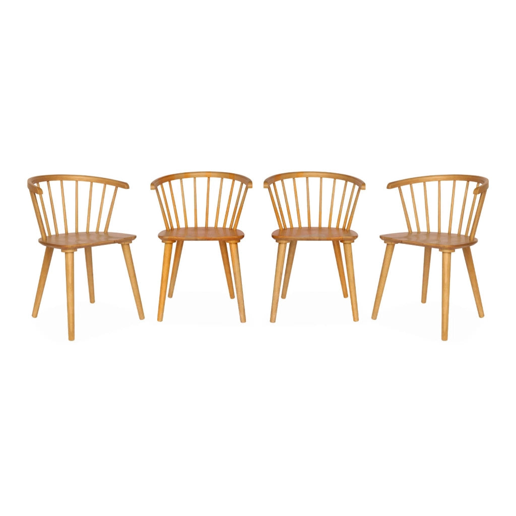 Set di 4 sedie in legno, marrone naturale