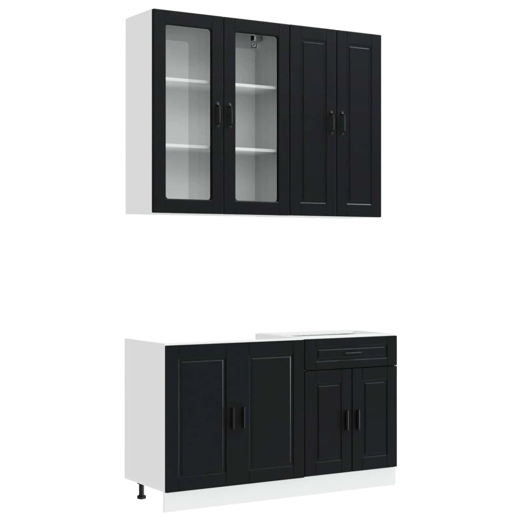 Unità Cucina PORTO 4 pcs Nero Legno ingegnerizzato 3438346