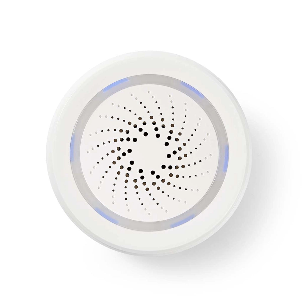 SmartLife Wi-Fi LED Sirena Alimentazione 8 Toni 85dB Bianco Nedis