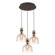 LÚZETE - LAMPADA DA SOFFITTO A 3 LUCI FEBBRAIO CRISTALLO CHAMPAGNE BASE CIRCOLARE