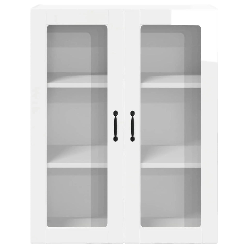 Pensile da cucina | Mobile in vetro da parete LUCCA Bianco Lucido 80 x 31 x 100 cm