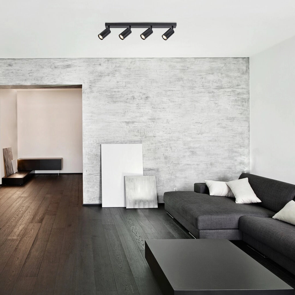 Barra spot nera GU10 4x25W da soffitto Solo 2086 Rabalux