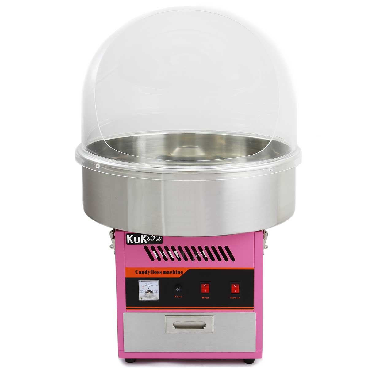 Macchina per zucchero filato retrò rosa in acciaio inox – facile da pulire