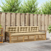 Set di divani da esterno 3 pz Bianco e Beige Poliestere 3389978