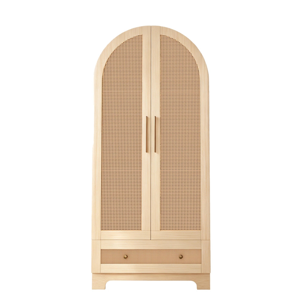 Armadio 70x55x170 cm color legno in MDF, 2 ante e 2 cassetti
