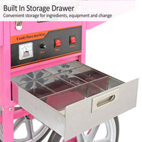 Macchina per Zucchero Filato Professionale Alta Qualità con Carrellino per Feste