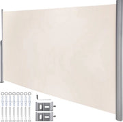 Ombrellone solare - Schermo retrattile - Beige - Parapetto laterale - Recinzione per giardino - 160X300cm