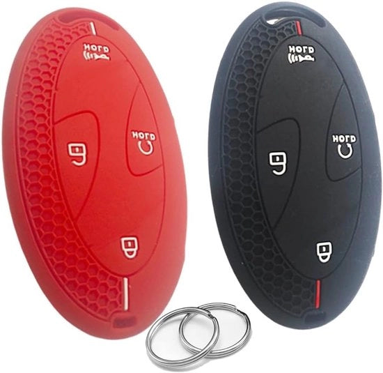 Porta Chiave per Hyundai Kona EV, Sonata, Ioniq 6, Elantra, Santa Fe e Tucson - Protezione e Porta Chiave per 5/7 tasti (Nero+Rosso)