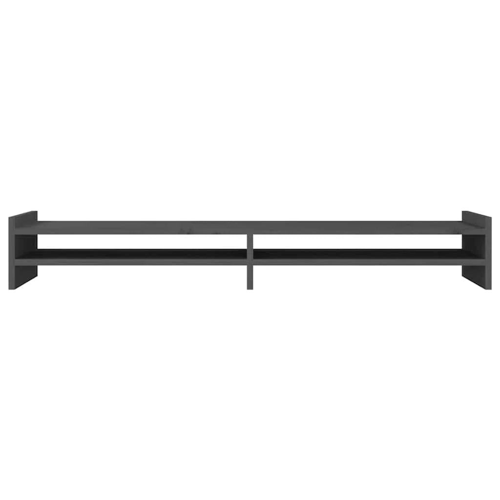 Supporto per monitor mobile da scrivania 100 x 27 x 15 cm legno di pino massiccio grigio 02_0044846