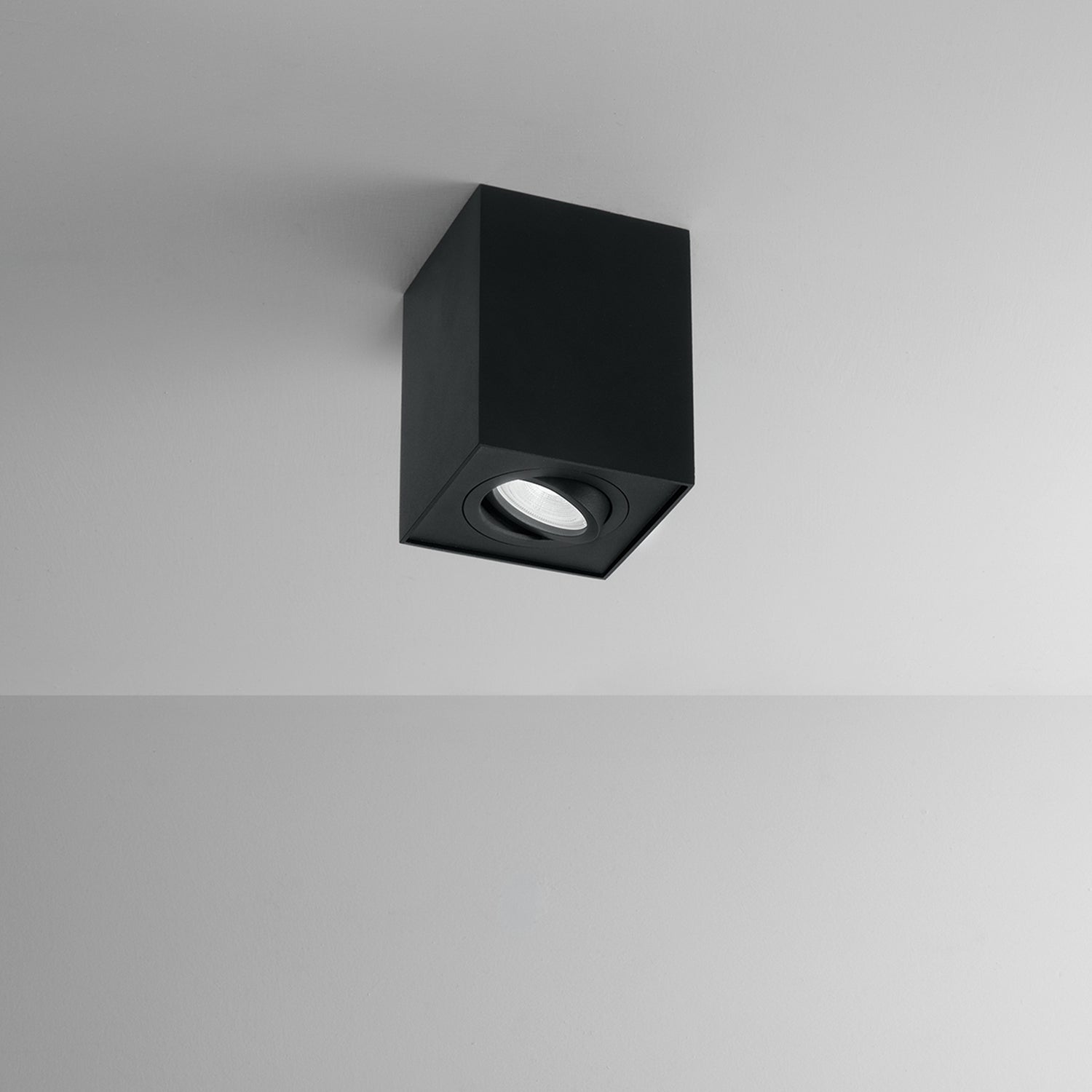 Plafoniera Moderna Centric Metallo Nero Opaco 1 Luce Gu10 Ip20 Orientabile