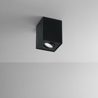 Plafoniera Moderna Centric Metallo Nero Opaco 1 Luce Gu10 Ip20 Orientabile