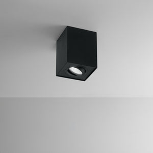 Plafoniera Moderna Centric Metallo Nero Opaco 1 Luce Gu10 Ip20 Orientabile