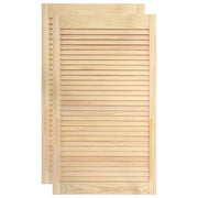 Set di due ante in legno massello di pino ante a persiana ante per armadi ante per mensole rivestimento per armadio guardaroba 99,3 x 49,4 cm 02_0003900