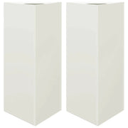 Fioriera rialzata per piante fiori giardino terrazze set da 2 triangolare 40 x 34,5 x 70 cm acciaio bianco 02_0039099