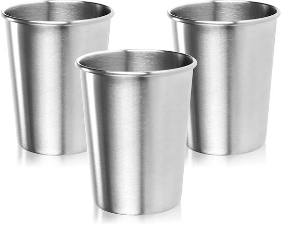 Bicchieri in Acciaio Inossidabile da Campeggio 250 ml - Bicchieri Leggeri da Campeggio - Bicchieri Resistenti alle Scalfitture per Drink - Bicchieri da Viaggio Robusti - Bicchieri da Campeggio Stivati - Bicchieri Sostenibili e Sicuri - Bicchieri per Drink