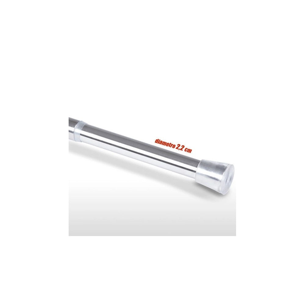 Trade Shop - Barra Telescopica Per Tenda Da Doccia 125 Cm Fino A 220 Cm Alluminio Cromato -