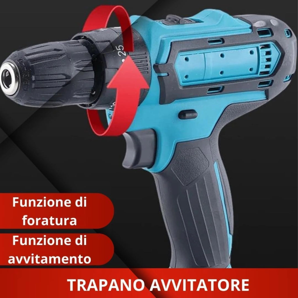 Kit Professionale 3 in 1, Miscelatore Malta e Cemento 1600W 6 Velocità M14 + Livella Laser 4D 16 Linee Autolivellante + Avvitatore con 2 Batterie, Set Completo da Lavoro