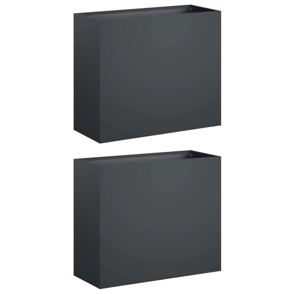 Vaso da giardino 2 pz Antracite 50 x 20 x 40 cm 8005447
