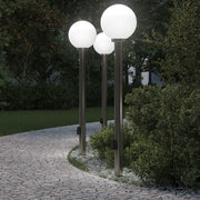 Lampioni a dissuasore con sensore e presa 3 pz 120 cm Acciaio Inox IP44 4006110