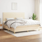 Giroletto a Molle con Materasso Crema 200x200 cm in Tessuto 3142526