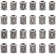 Accessori creativi in metallo per gioielli DIY - Elementi runici vichinghi - Spacer metallico - 24 pezzi - Accessori per gioielli antichi in argento sterling - Elementi decorativi per gioielli personalizzati