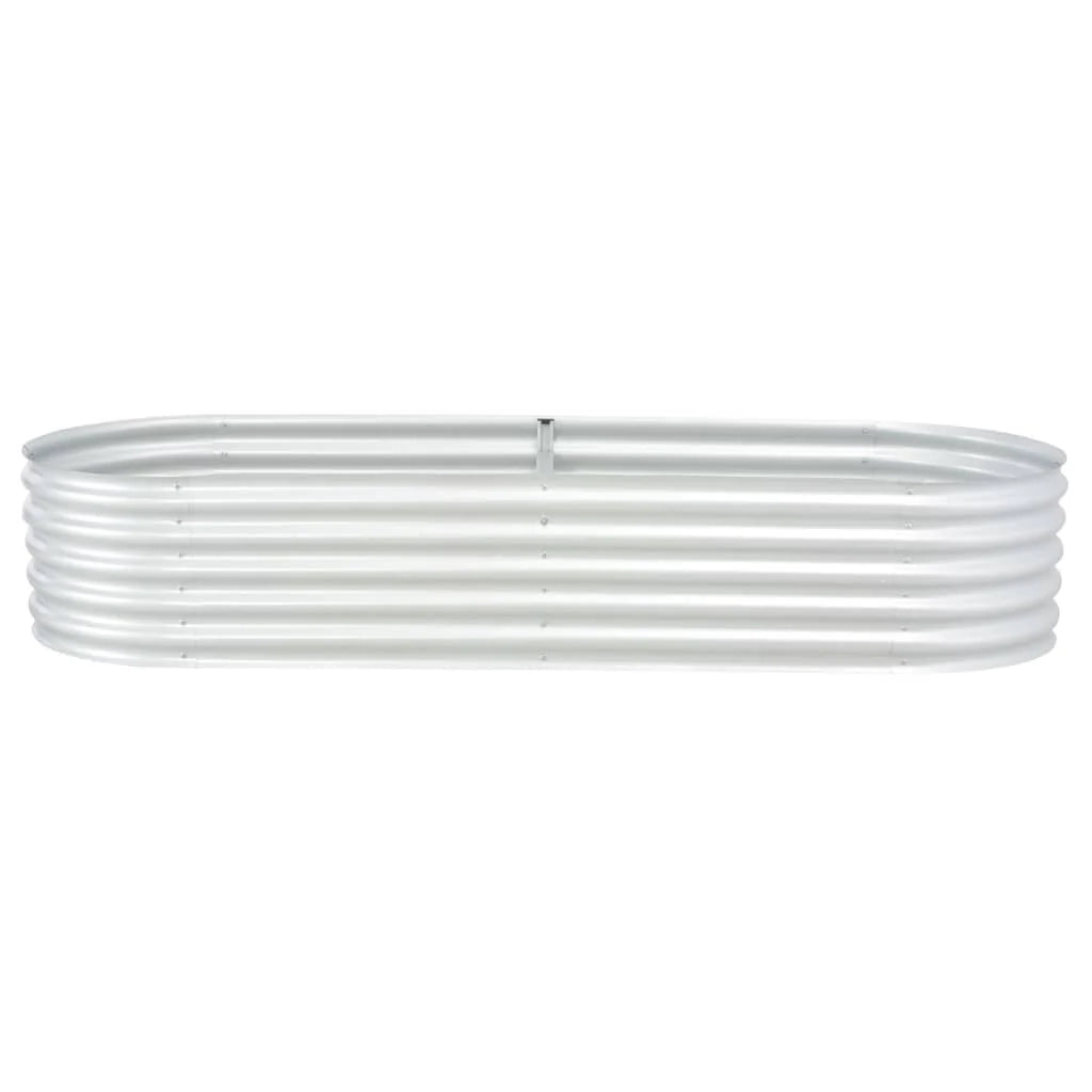 Fioriera rialzata per piante e fiori giardino 240 x 80 x 44 cm acciaio zincato argento 02_0001020