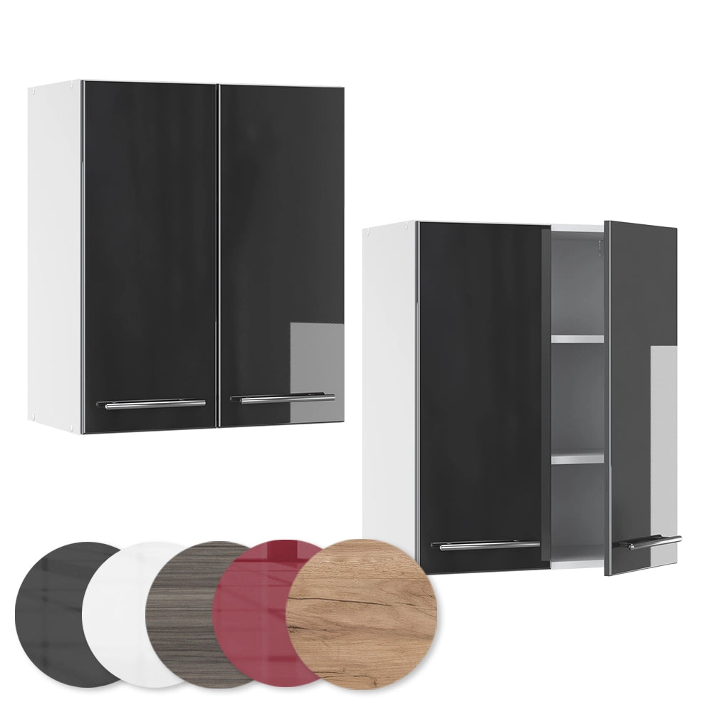 Pensile da cucina Fame-Line Antracite lucido/Bianco 60 cm Vicco