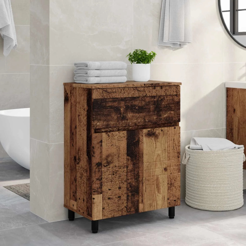 Mobiletto da bagno Legno antico 60 x 35 x 80 cm 889423