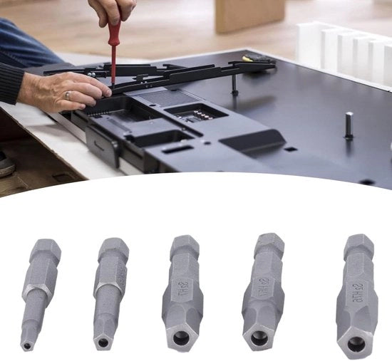 Set di Bit per Chiave a Testa Pentagonale Magnetica - Tamper Proof a 6 mm di Diametro - Bit a Cinque Lati per Foratura