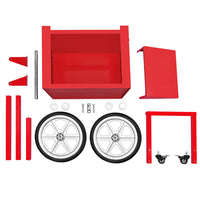 Carrello retrò rosso KuKoo per macchina popcorn in acciaio inox