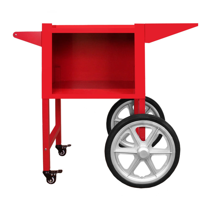 Carrello retrò rosso KuKoo per macchina popcorn in acciaio inox