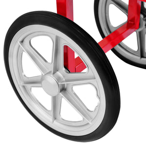 Carrello retrò rosso KuKoo per macchina popcorn in acciaio inox