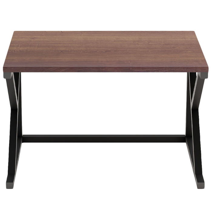 Scaffale da Scrivania Multiuso 2 Ripiani 54x35x35 cm per Stampante Ufficio in MDF Noce e Nero