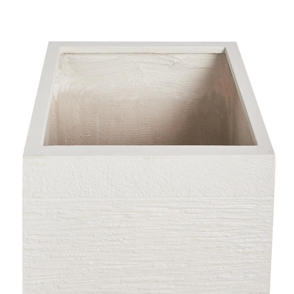 Vaso da fiori in argilla beige chiaro da giardino alto 33x33x70 cm resistente ai raggi UV
