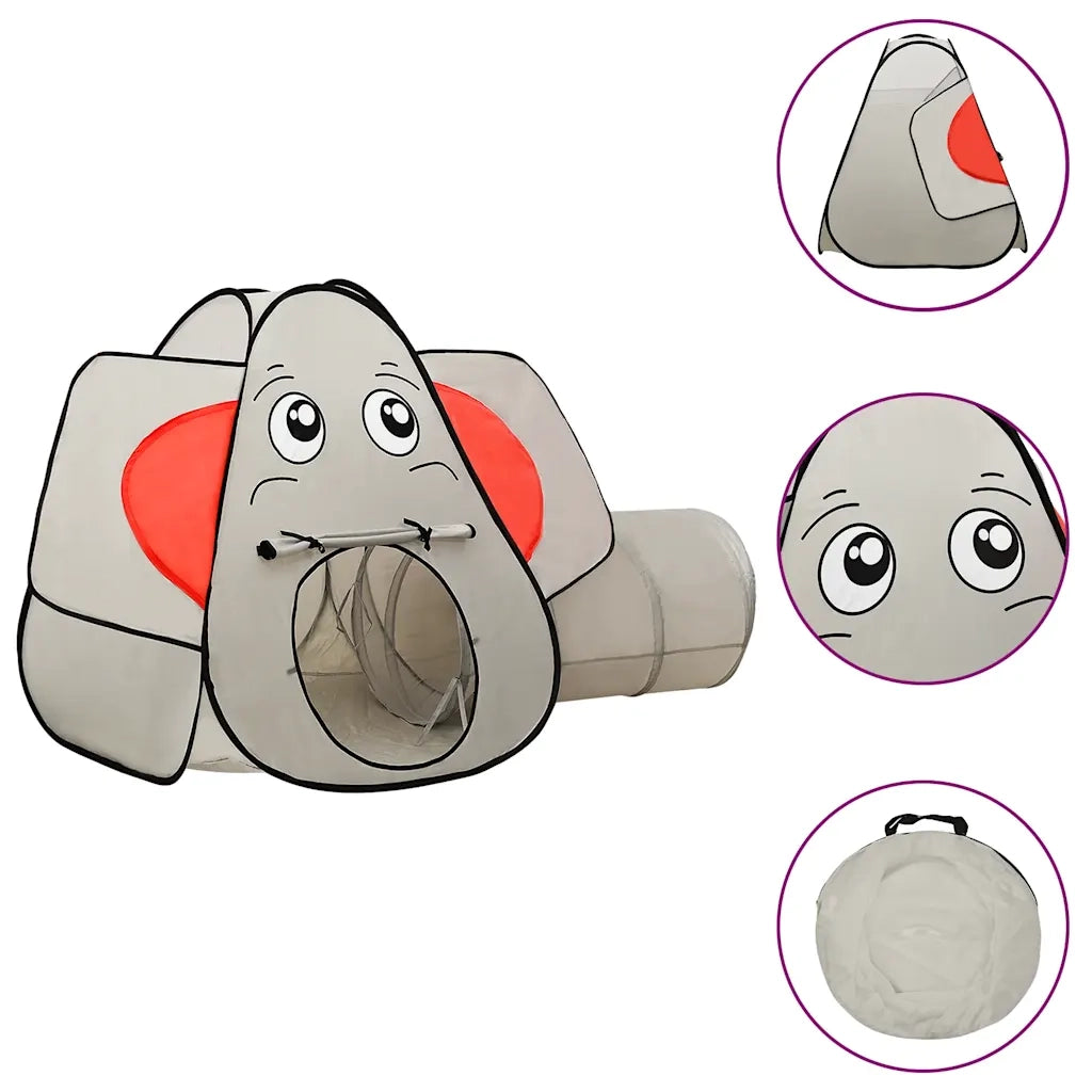 Tenda Gioco Bambini Elefante Grigio 250 Palline 174x86x101 cm 3107739