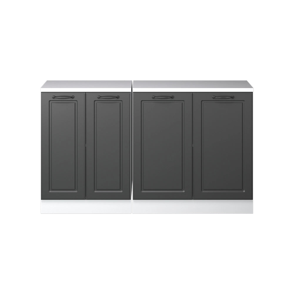 Set di mobili sottotetto Rion Antracite rustico/Bianco 140 cm Set di 2 carcasse armadio profondità 60 cm Vicco