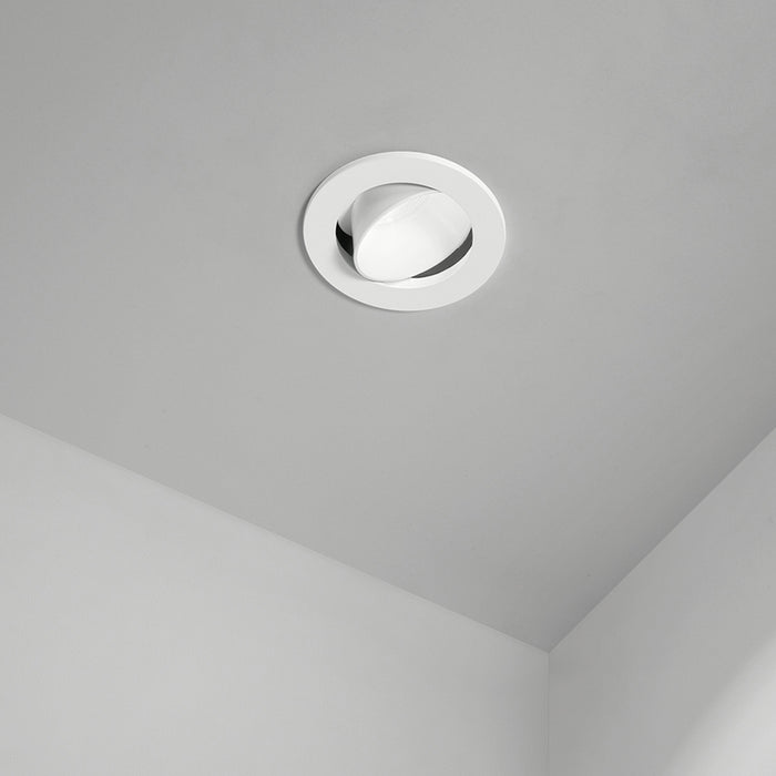 Faretto Incasso Moderno Oasis Metallo Bianco 1 Luce Gu10 Orientabile Ip20 D9