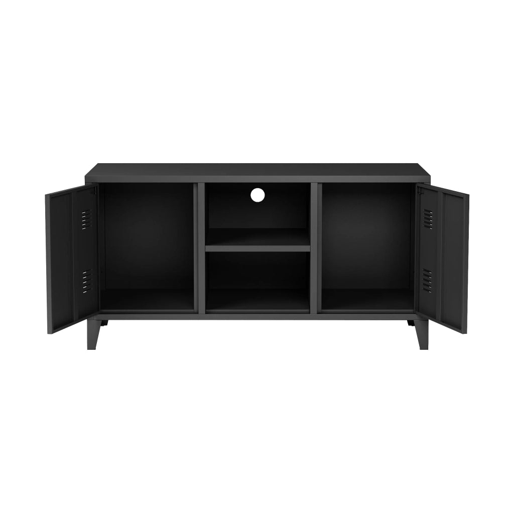 Mobile porta TV mensola porta TV per soggiorno con 2 ante 58 x 113 x 40 cm nero 03_0010068