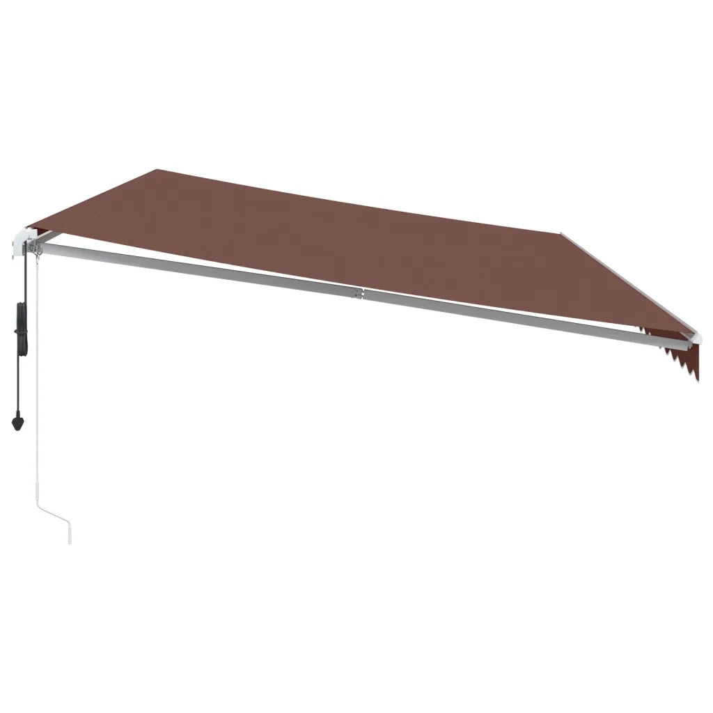 vidaXL Tenda da Sole Retrattile Automatica con LED Marrone 600x350 cm