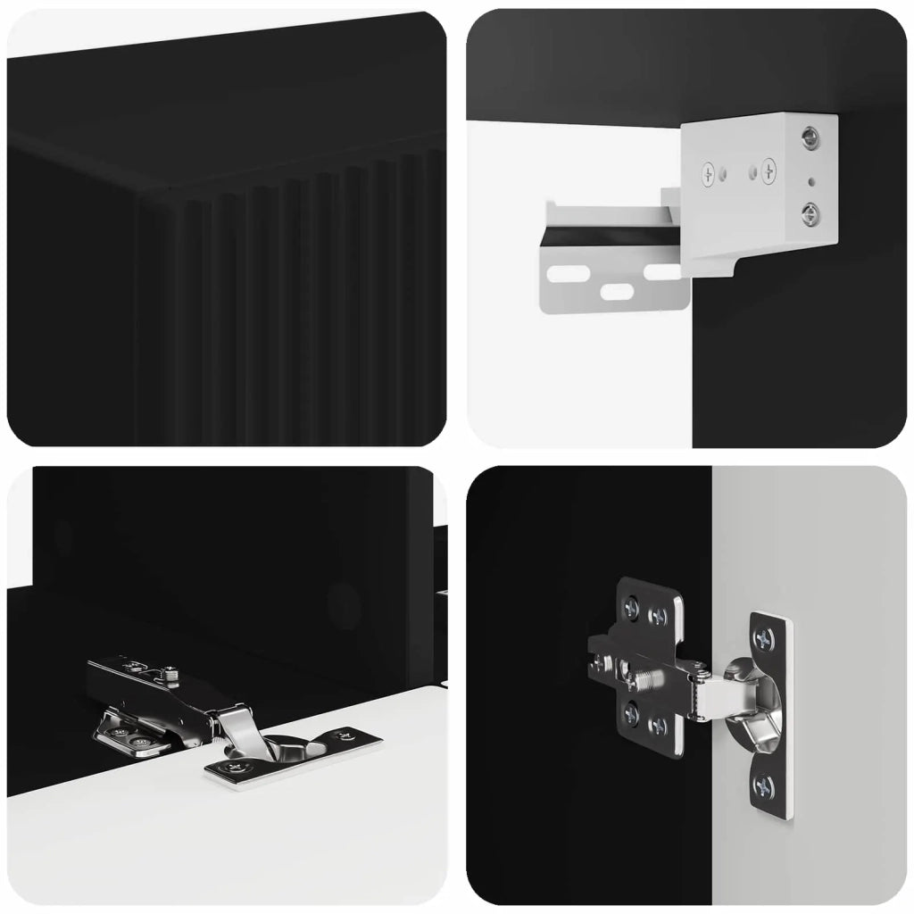 Set mobile TV Montaggio a parete 6 pcs Nero Legno multistrato 3409061