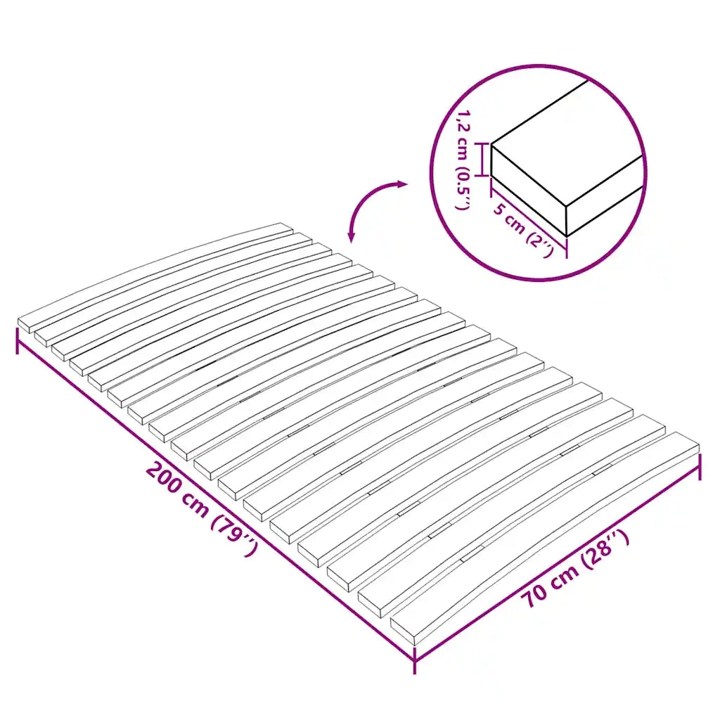 Rete a Doghe con 17 Doghe 70x200 cm