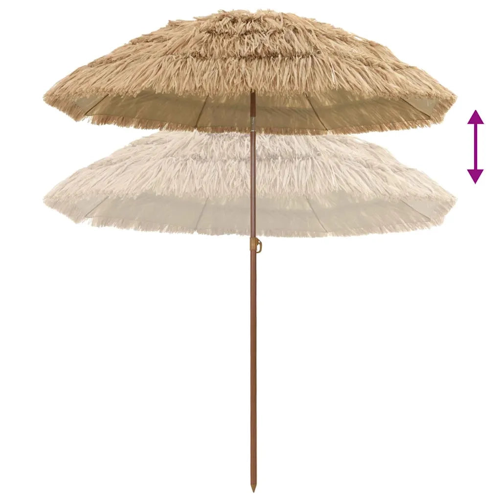 vidaXL Ombrellone da Spiaggia Marrone Ø 160 x 196 cm Acciaio
