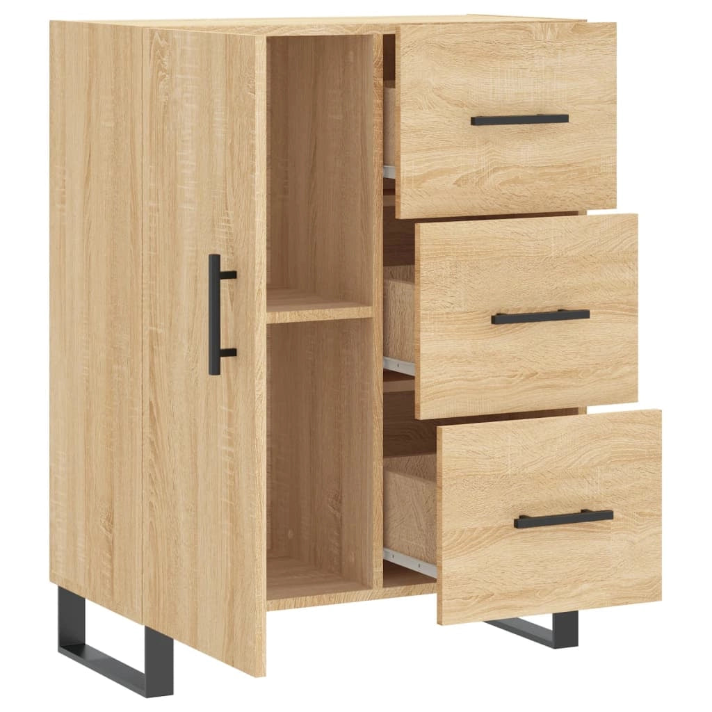 Buffet credenza cassettiera armadio mobile contenitore organizer cucina soggiorno rovere Sonoma 69,5 x 34 x 90 cm legno ingegnerizzato marrone 02_0031651