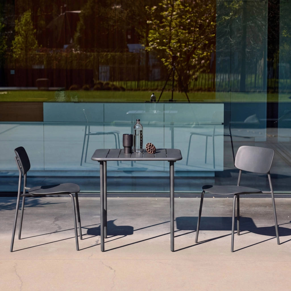 Set tavolo da giardino in metallo con 2 sedie, antracite