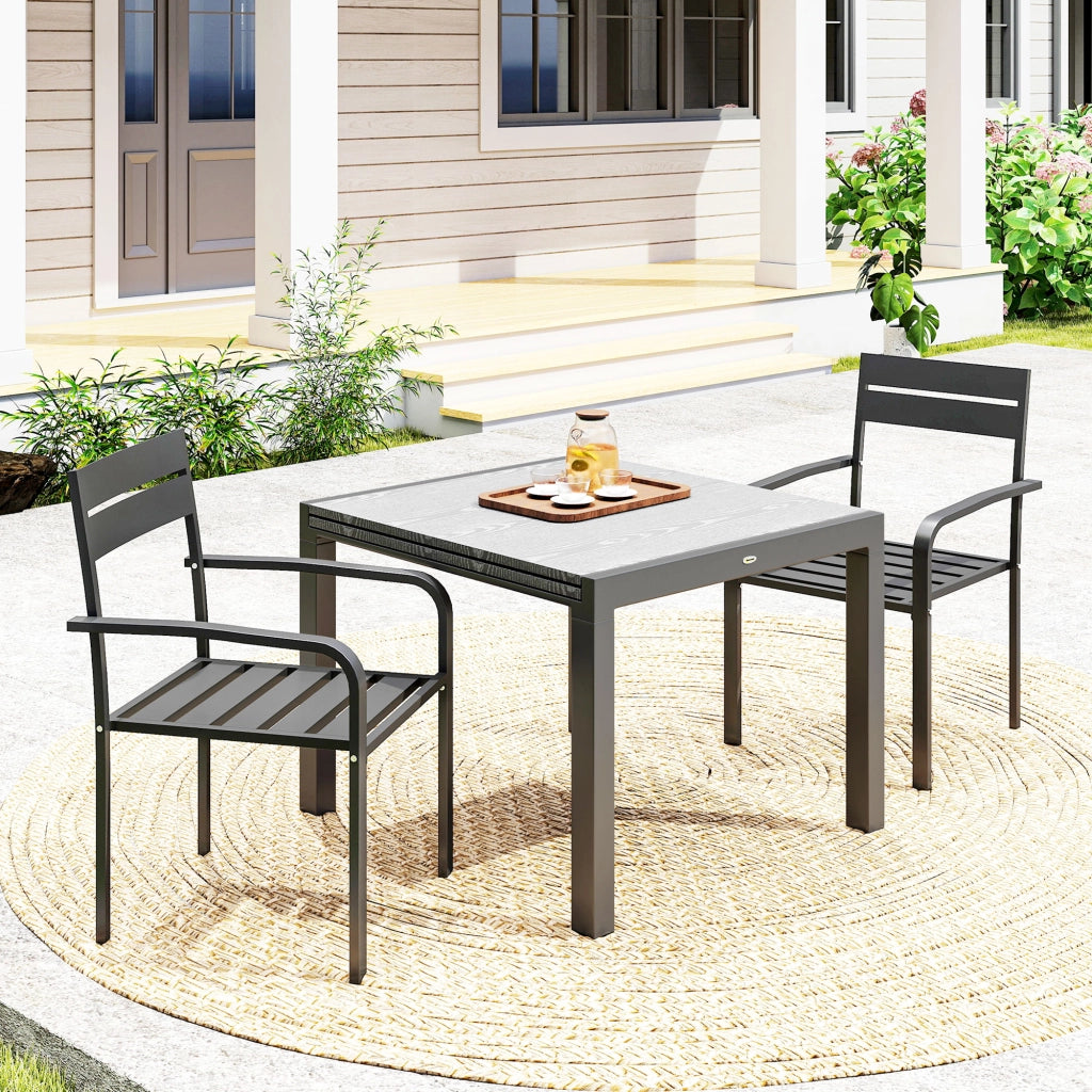 Sedia da giardino impilabile con braccioli ¨C zephmum ¨C grigio scuro, alluminio 56x58x83