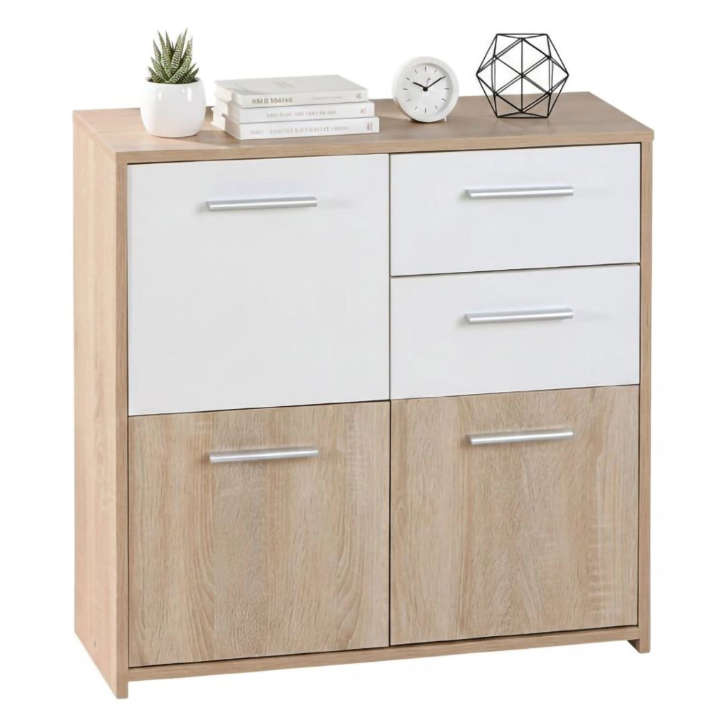 Madia Piglio, Credenza 2 Cassetti, 77x30x77h cm Bianco