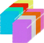 Documenti A4, 40 pezzi, con apertura laterale, colorati, con 11 fori perforati, 8 colori, trasparenti per l'archiviazione di carta per ufficio o scuola.